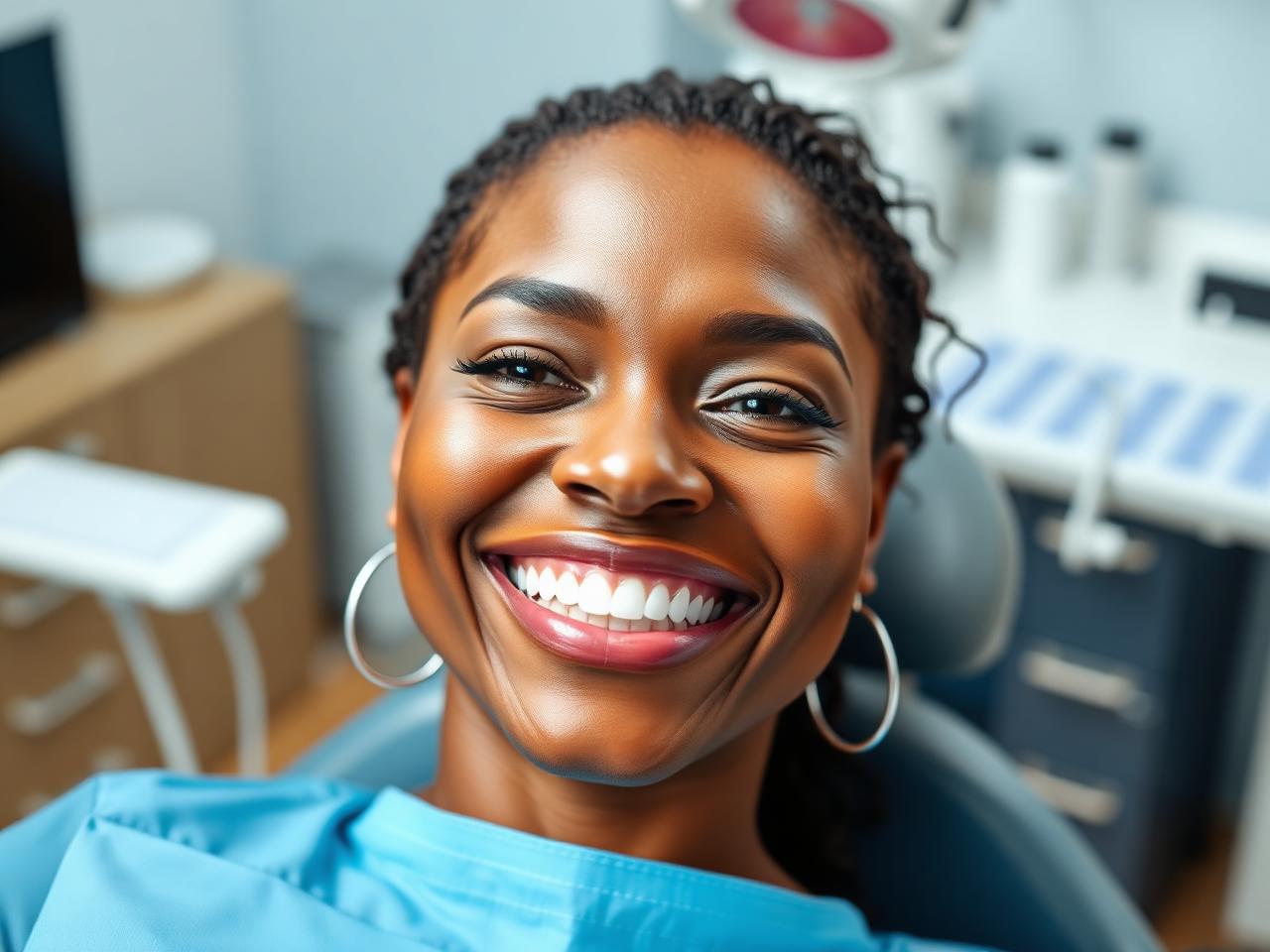 Patient smiling brightly after a professional teeth whitening treatment